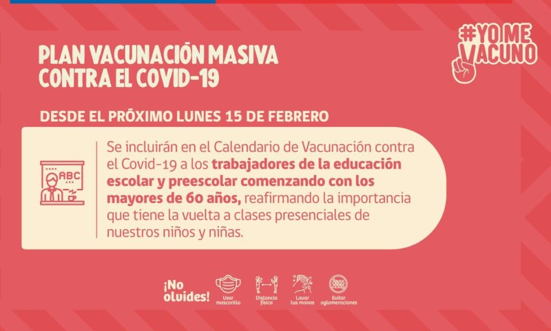 vacunación de trabajadores de establecimientos educacionales