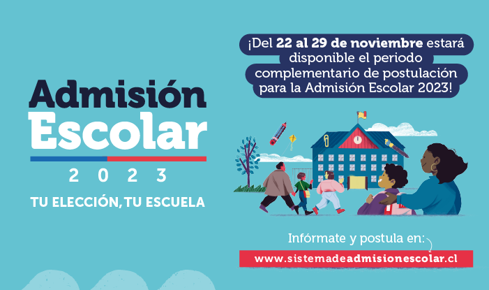 periodo complementario de postulación para la Admisión Escolar 2023