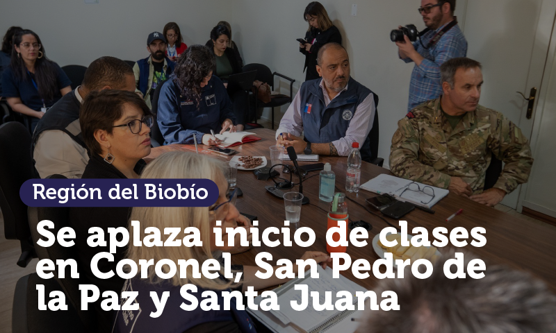aplazamiento de inicio de clases en las comunas de Coronel, San Pedro y Santa Juana
