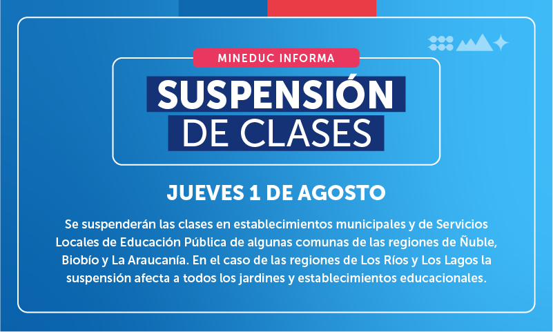 Noticias suspensión clases 1 de agosto
